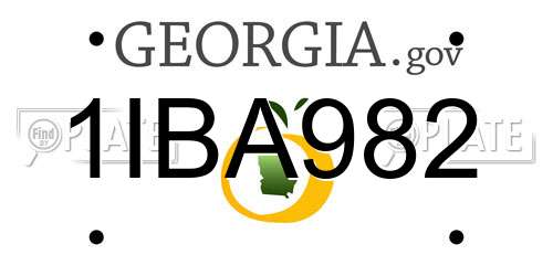 1IBA982 Georgia License Plate