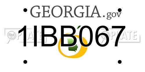1IBB067 Georgia License Plate