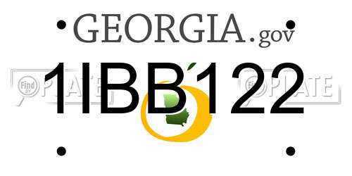 1IBB122 Georgia License Plate