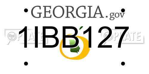 1IBB127 Georgia License Plate