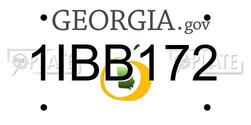 1IBB172 Georgia License Plate