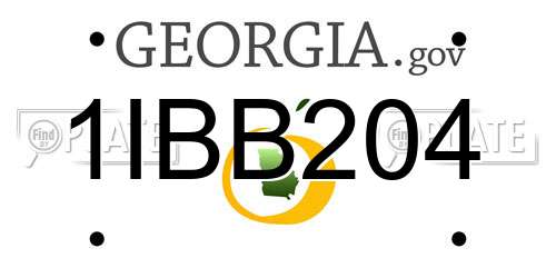 1IBB204 Georgia License Plate