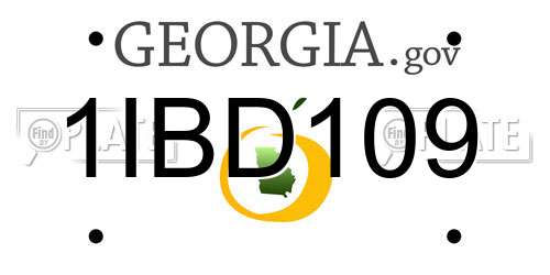 1IBD109 Georgia License Plate
