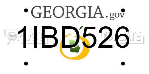 1IBD526 Georgia License Plate