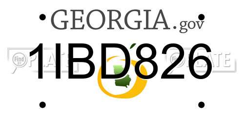 1IBD826 Georgia License Plate