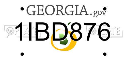 1IBD876 Georgia License Plate