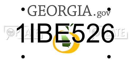 1IBE526 Georgia License Plate
