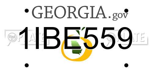 1IBE559 Georgia License Plate