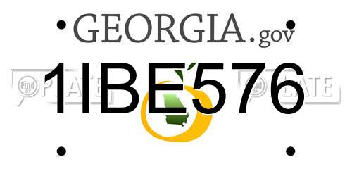1IBE576 Georgia License Plate