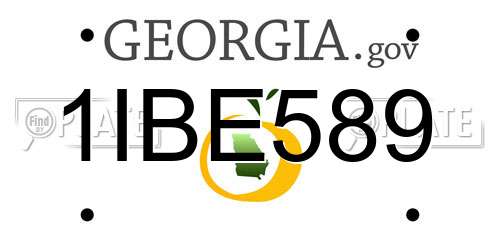 1IBE589 Georgia License Plate
