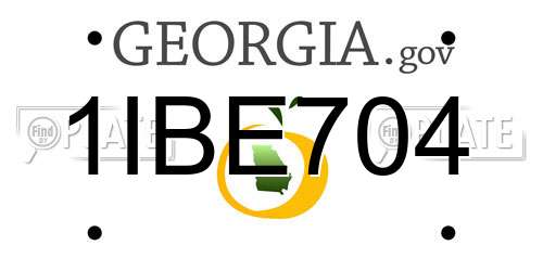 1IBE704 Georgia License Plate