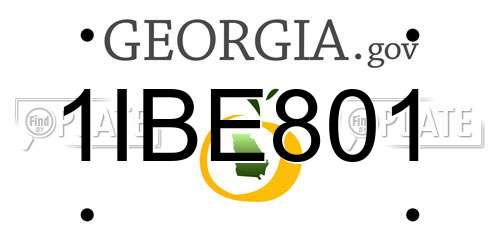 1IBE801 Georgia License Plate