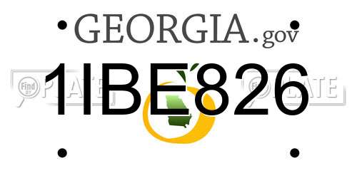 1IBE826 Georgia License Plate