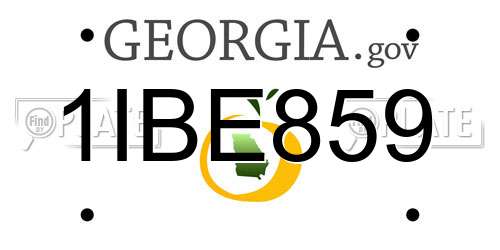 1IBE859 Georgia License Plate