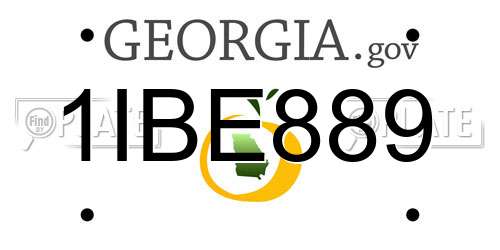 1IBE889 Georgia License Plate