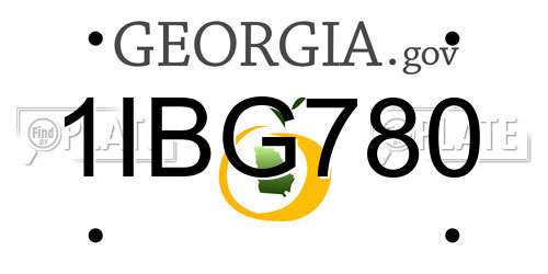 1IBG780 Georgia License Plate