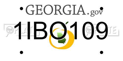1IBO109 Georgia License Plate