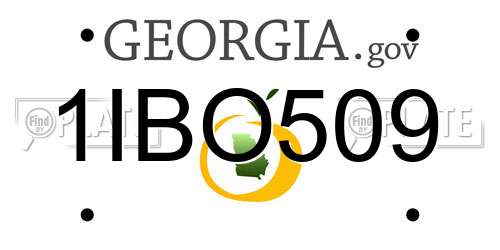 1IBO509 Georgia License Plate