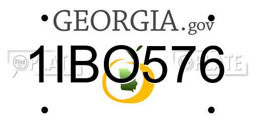 1IBO576 Georgia License Plate