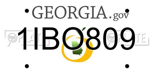 1IBO809 Georgia License Plate