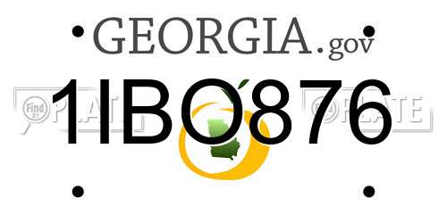 1IBO876 Georgia License Plate