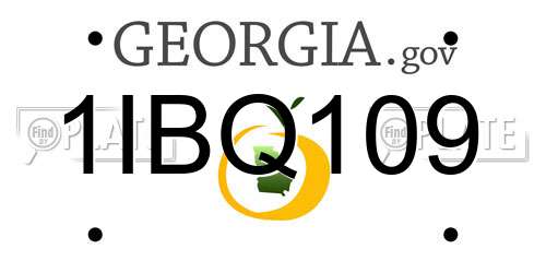 1IBQ109 Georgia License Plate