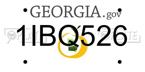 1IBQ526 Georgia License Plate
