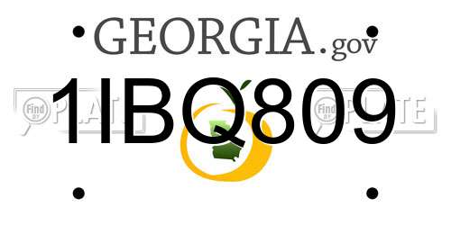 1IBQ809 Georgia License Plate