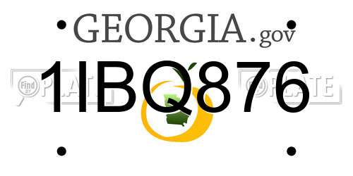 1IBQ876 Georgia License Plate