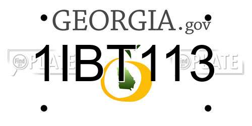 1IBT113 Georgia License Plate