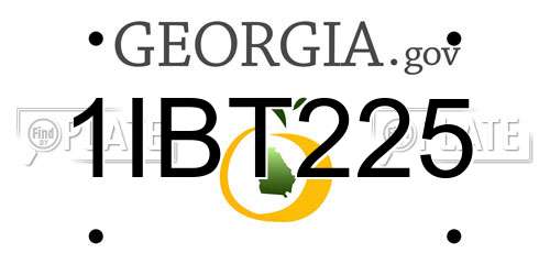 1IBT225 Georgia License Plate