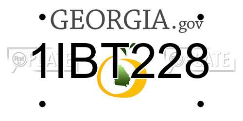 1IBT228 Georgia License Plate