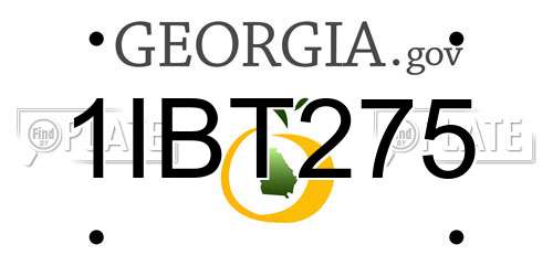 1IBT275 Georgia License Plate