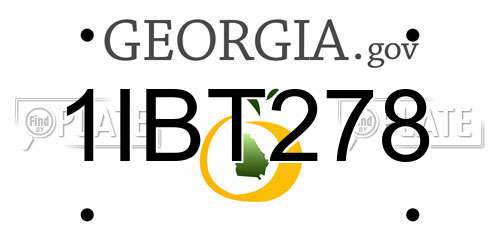 1IBT278 Georgia License Plate