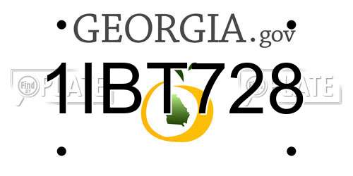 1IBT728 Georgia License Plate