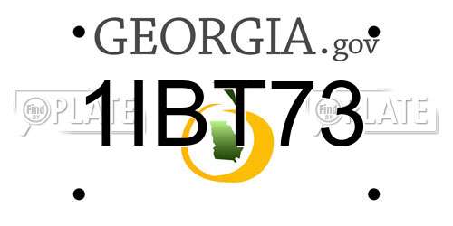 1IBT73 Georgia License Plate