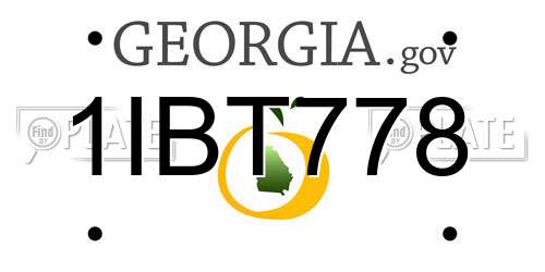 1IBT778 Georgia License Plate