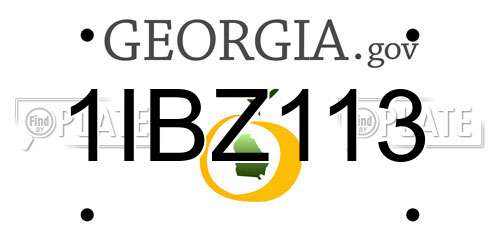 1IBZ113 Georgia License Plate