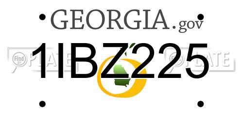 1IBZ225 Georgia License Plate