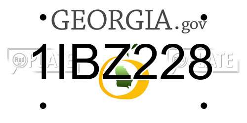 1IBZ228 Georgia License Plate