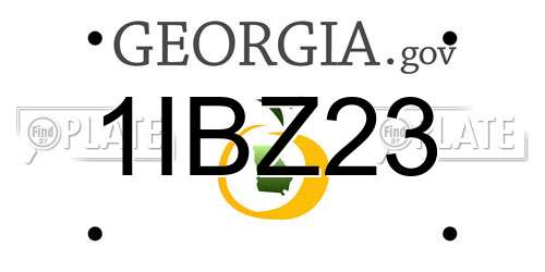1IBZ23 Georgia License Plate