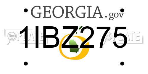 1IBZ275 Georgia License Plate