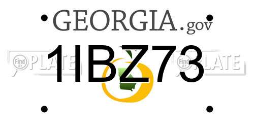 1IBZ73 Georgia License Plate