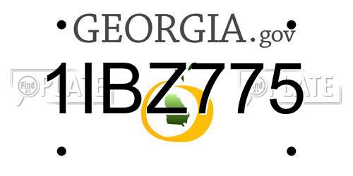 1IBZ775 Georgia License Plate