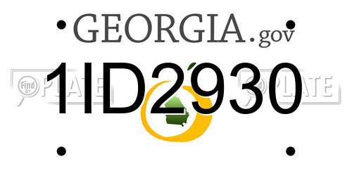 1ID2930 Georgia License Plate