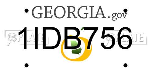 1IDB756 Georgia License Plate