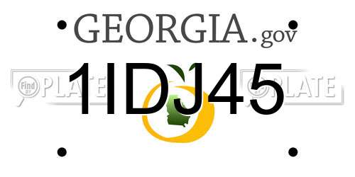 1IDJ45 Georgia License Plate