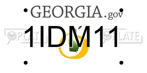 1IDM11 Georgia License Plate
