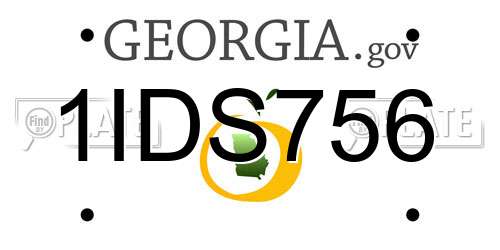 1IDS756 Georgia License Plate