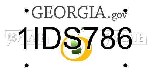 1IDS786 Georgia License Plate